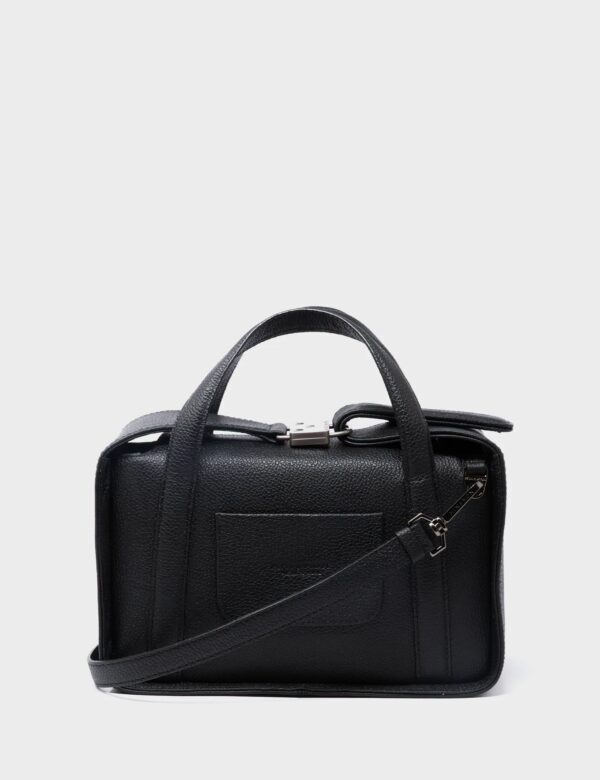 Benji Medium Crossbody Black Leather Bag - Look Up 👀