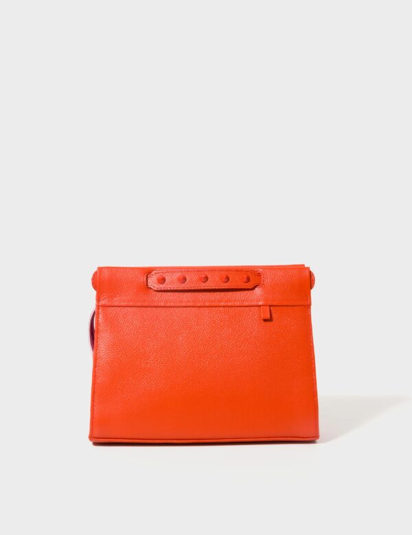 Vali Crossbody Small Fiesta Red and Bubblegum Pink Leather Bag - All Over Eyes Embroidery