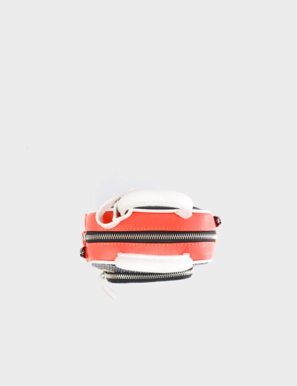 Marino Mini Crossbody Vermillion  Leather Bag - Subway Platform Design