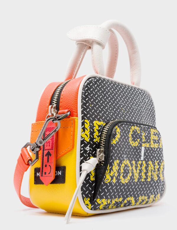 Marino Mini Crossbody Vermillion  Leather Bag - Subway Platform Design